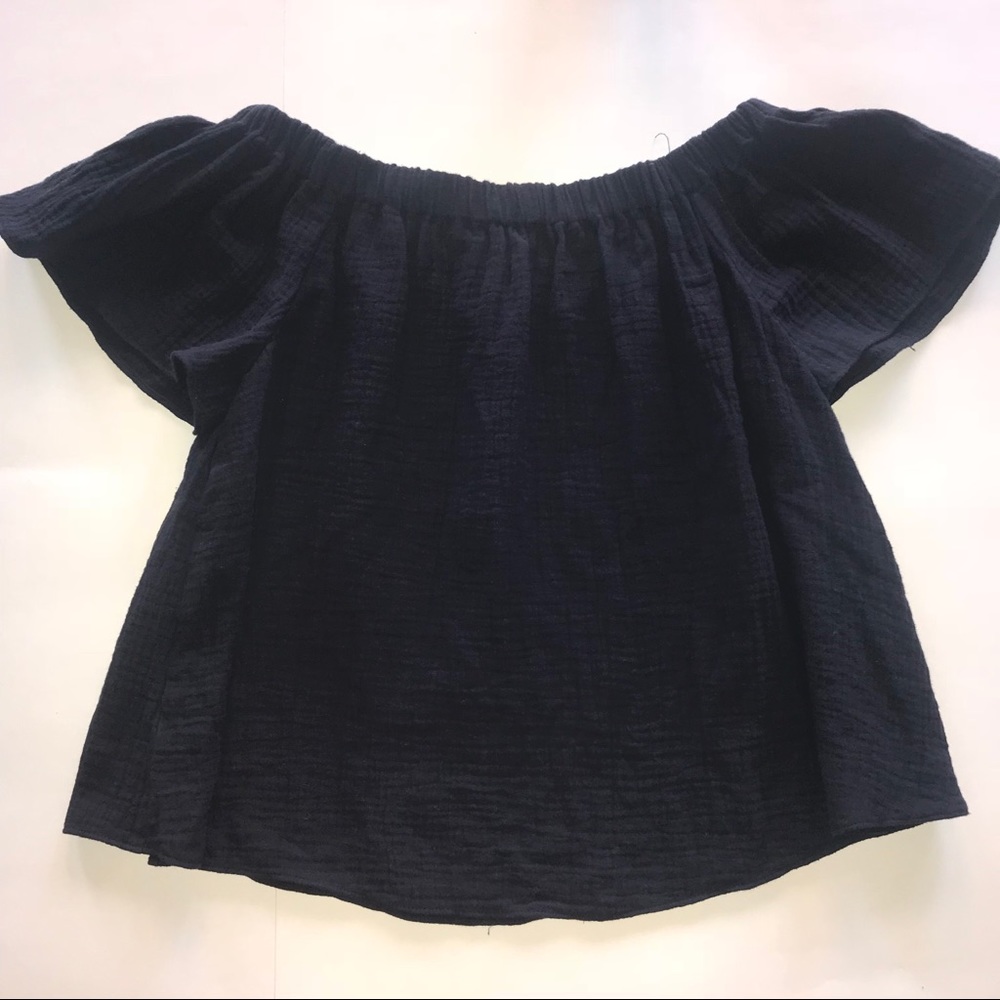 Rebecca Taylor Blue Off the Shoulder Top